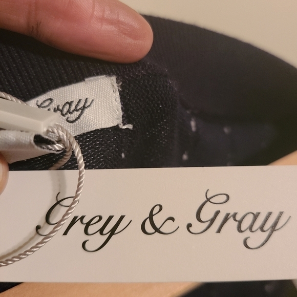 Grey & Gray | Blue Knit A-Line Skirt w/ Polka Dots (Size XL) - Picture 6 of 13